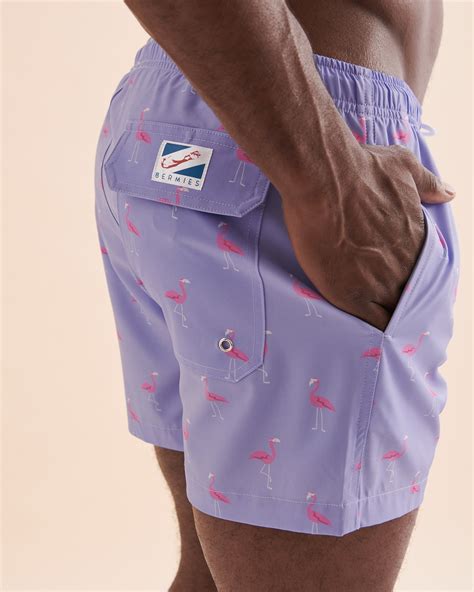 BERMIES Purple Flamingo Volley Swimsuit Purple Bikini Village