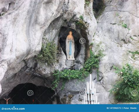 Statue of Virgin Mary Lourdes France Stock Image - Image of appeared ...