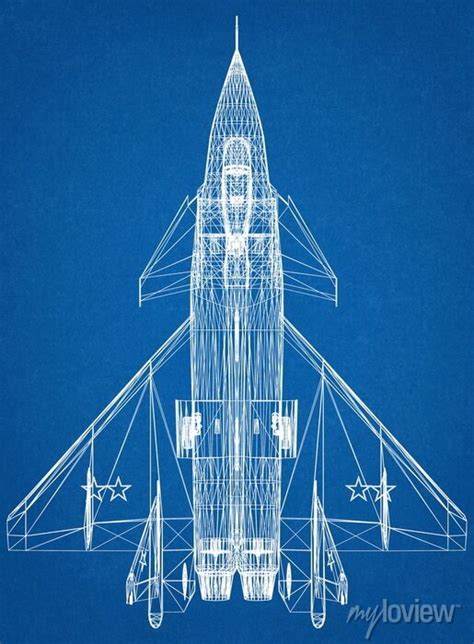 Military fighter jet blueprint posters for the wall • posters ...