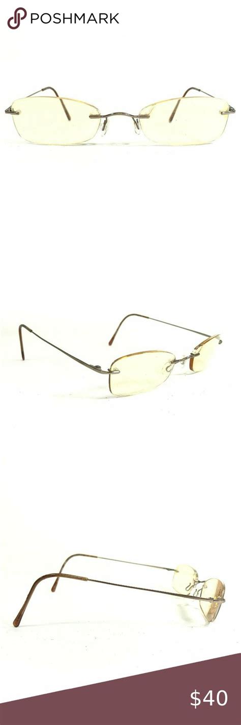 Marchon Eyeglasses Frames 760 2 054 Airlock Grey Rectangular Rimless 52 21 135 In 2023