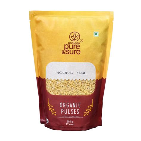 Pure And Sure Organic Moong Dal 500 Gm 100 Organic No Artificial Colours Dr Nutrition Uae