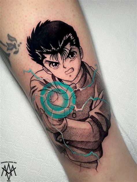 Yusuke Urameshi Tattoo In 2024 Manga Tattoo Tattoo Roma Red Tattoos