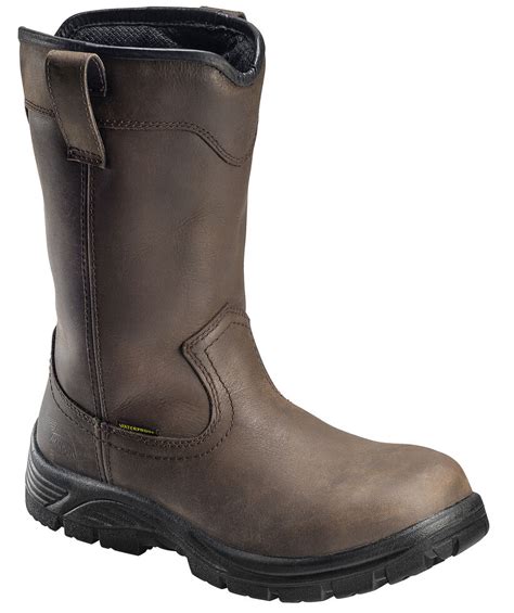 Avenger Mens Brown Waterproof Wellington Work Boots Composite Toe Sheplers