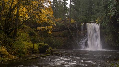 Обои для рабочего стола америка Oregon Silver Falls State 1920x1080