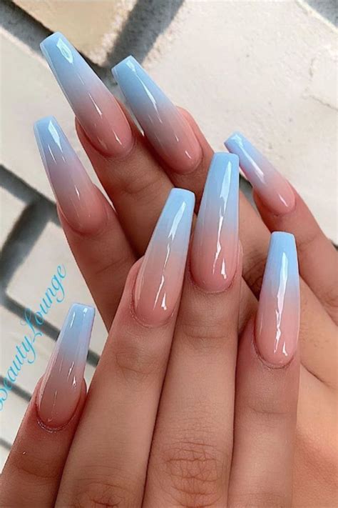 Acrylic Nails Coffin Ombre Blue Ombre Nails Simple Acrylic Nails