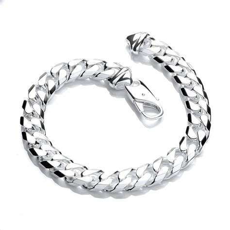 Gents Solid 925 Sterling Silver 8 Chunky Curb Chain Bracelet Hallmarked