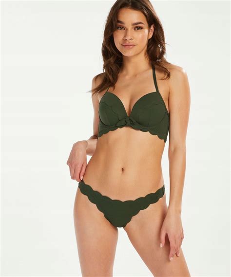 Hunkemoller scallop bikini strój push up 65E L 12072942846 oficjalne archiwum Allegro