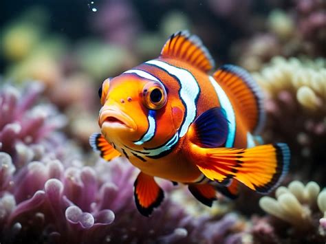 Um Peixe Palha O Um Corpo Laranja Brilhante E Branco Foto Premium