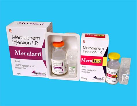 Merulard Meropenem Injection IP 1gm 1x1 Tray Pack At Rs 1067 Vial In