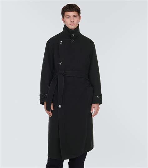 Double Sided Wool Coat In Black Lemaire Mytheresa