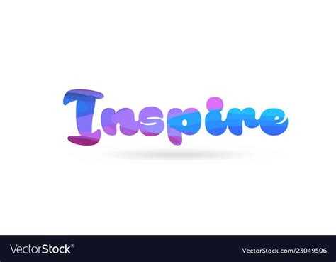 Inspire Pink Blue Color Word Text Logo Icon Vector Image