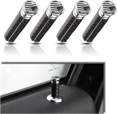 Amazon 4PCS American Flag Car Door Lock Knobs Carbon Fiber Car