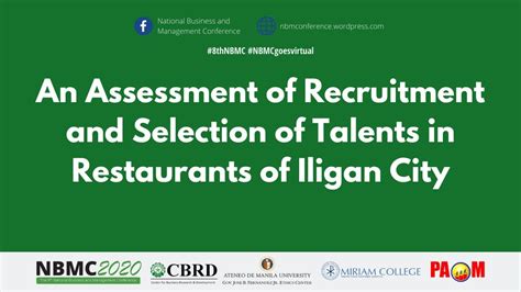 Th Nbmc An Assessment Of Recruitment And Selection Of Talents In