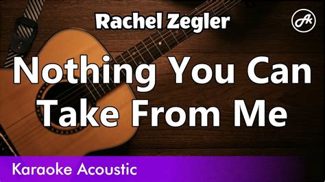 Rachel Zegler Nothing You Can Take From Me Slow Acoustic Karaoke Youtube