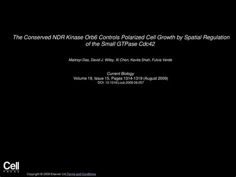 The Conserved Ndr Kinase Orb Controls Polarized Cell Growth By Spatial