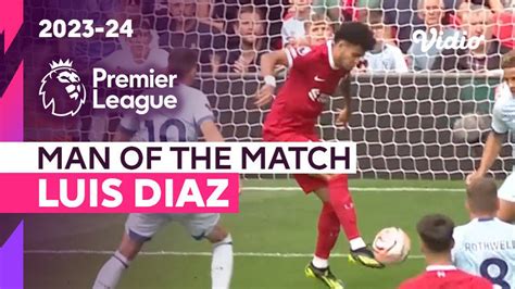 Aksi Man Of The Match Luis Diaz Liverpool Vs Bournemouth Premier