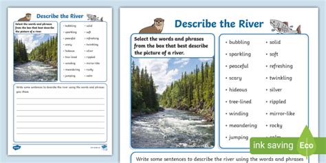 Describe The River Writing Activity L Enseignant A Fait