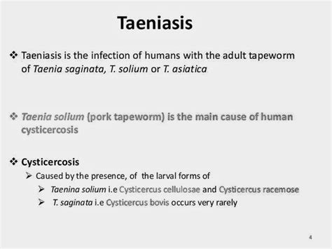 Symptoms of Taeniasis - PT Master Guide