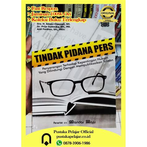 Jual Buku Original Tindak Pidana Pers Ardi Ferdian Mandar Maju Original