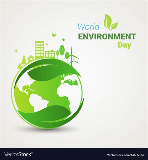 Earth Green City World Environment Day Ecology Vector Image