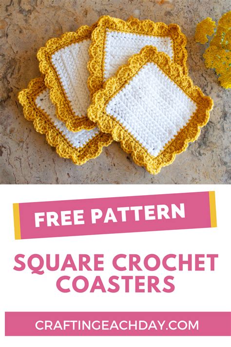 Sunshine Coasters Square Crochet Coasters Free Pattern Artofit