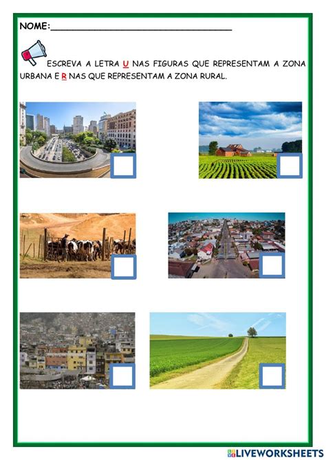 Atividade Zona Rural E Urbana 3 Ano