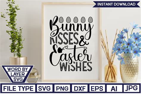 Bunny Kisses And Easter Wishes SVG Graphic By NzGraphic Creative Fabrica