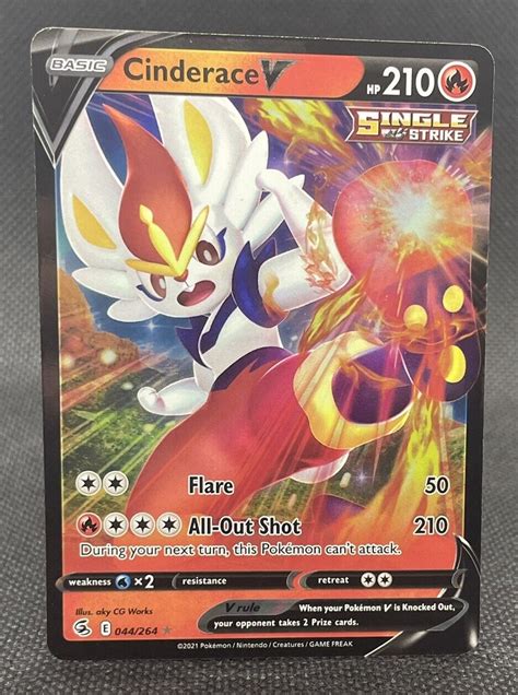 Cinderace V Ultra Rare Holo Pokemon Fusion Strike Nm Values