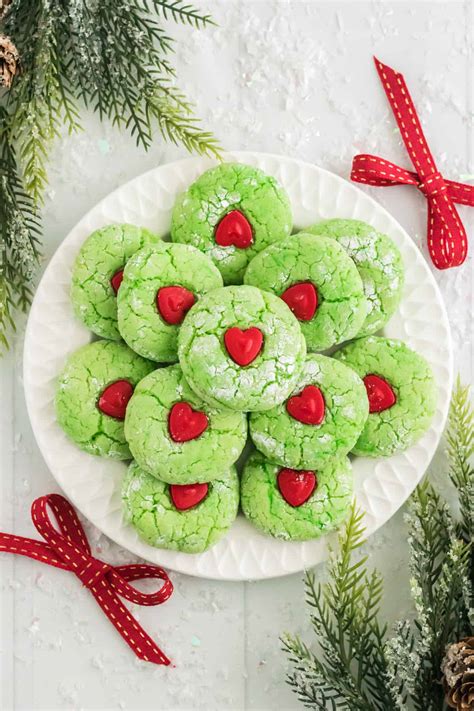 Grinch Cake Mix Cookies