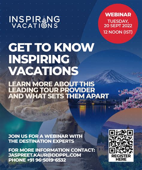 Know More About Inspiring Vacations With Their Webinar Today At 12pm