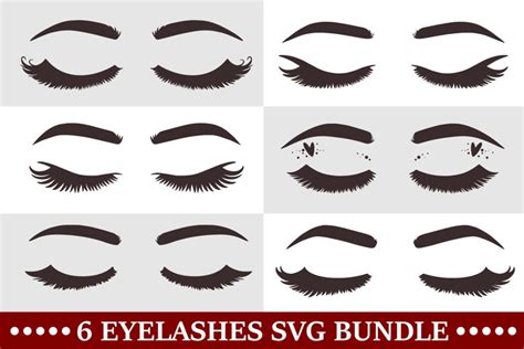 Eyelashes Svg Bundle Eyelash Svg Eyebrows Svg Brows Svg