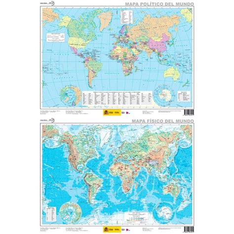 Mapa F Sico Del Mundo Y Mapa Pol Tico Del Mundo Escala