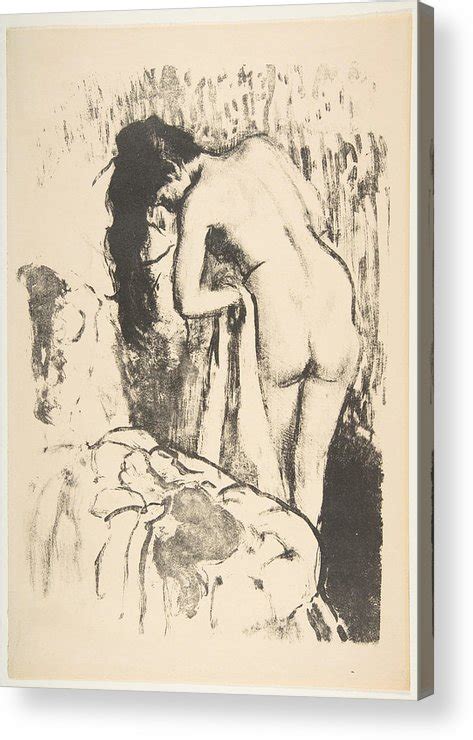 Nude Woman Standing Drying Herself Acrylic Print By Edgar Degas