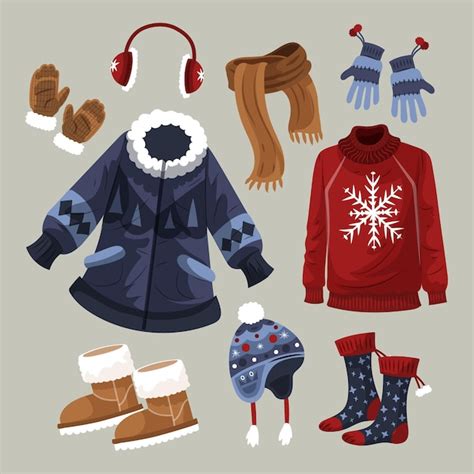 Free Vector Hand Drawn Winter Clothes And Essentials