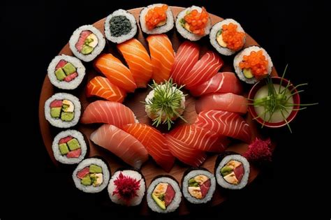 Conjunto De Piezas De Sushi Foto Premium