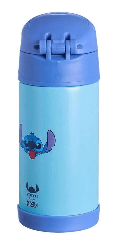 Garrafa Stitch T Rmica Infantil Canudo Oficial Disney