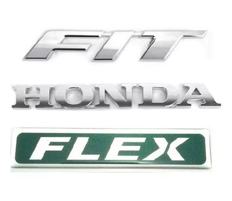 Emblema Nome Fit Honda Flex 09 14 Letreiro Cromado 3pcs