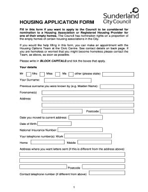 Housing Application Form Fill And Sign Printable Template Online