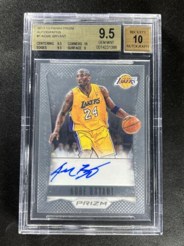 Panini Prizm Kobe Bryant Base Autographs Bgs Mint