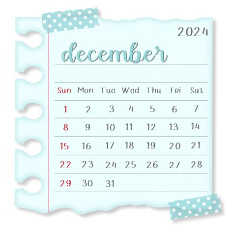 December Calendar Note Paper Monthly Calendar December Png