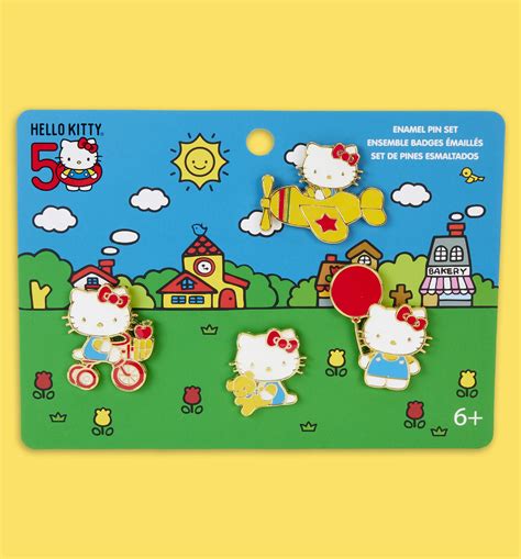 Loungefly Sanrio Hello Kitty 50th Anniversary Classic 4 Piece Pin Set