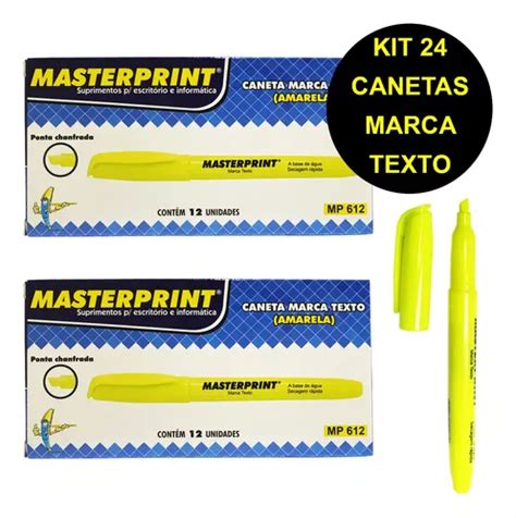 Kit 24 Unidades Caneta Marca Texto Neon Masterprint Premium