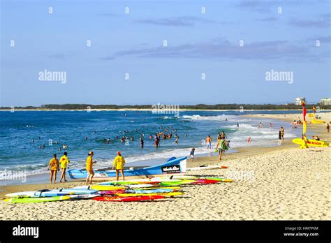 Surf Lifesavers Launching A Surf Boat For Some Training At Kings Beach