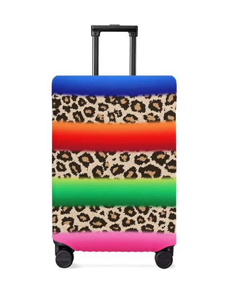 Leopard Print Animal Skin Texture Gradient Travel Luggage Cover Elastic