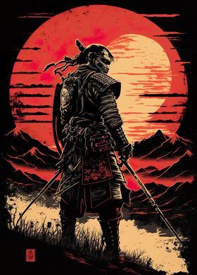 Sun Set Samurai Poster By Markus Mikolai Displate