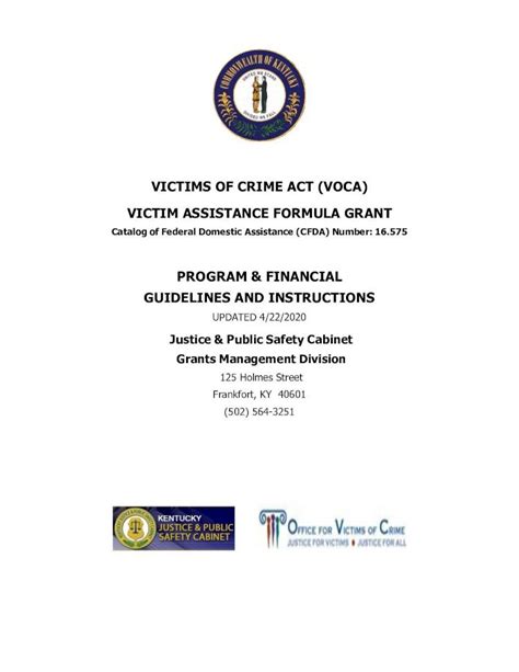 Pdf Victims Of Crime Act Voca Victim Assistance Formula · Voca