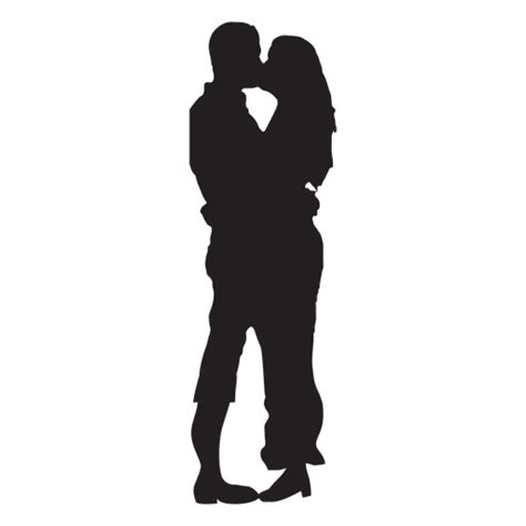 Design Png E Svg De Casal Se Beijando Docemente Em Silhueta Para Camisetas