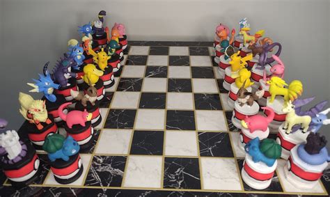 Pokemon Chess Set Hand Painted Pokemon Chess Set Charmender Pikachu