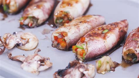 Inihaw Na Pusit Stuffed Grilled Squid Recipe Yummy Ph Youtube