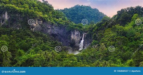 Wonderful Landscape of Cascade Waterfall in Tropical Rainforest Stock ...